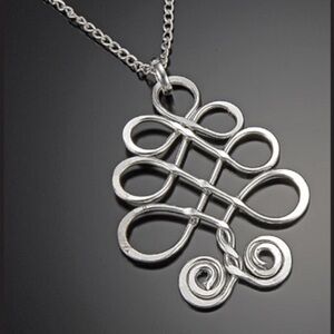 Handcrafted Silver Lacey Silver Scroll Necklace